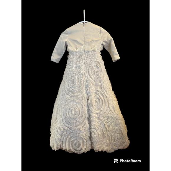 Junior bridesmaid or flower girl lace and tulle long dress size small - Picture 11 of 12